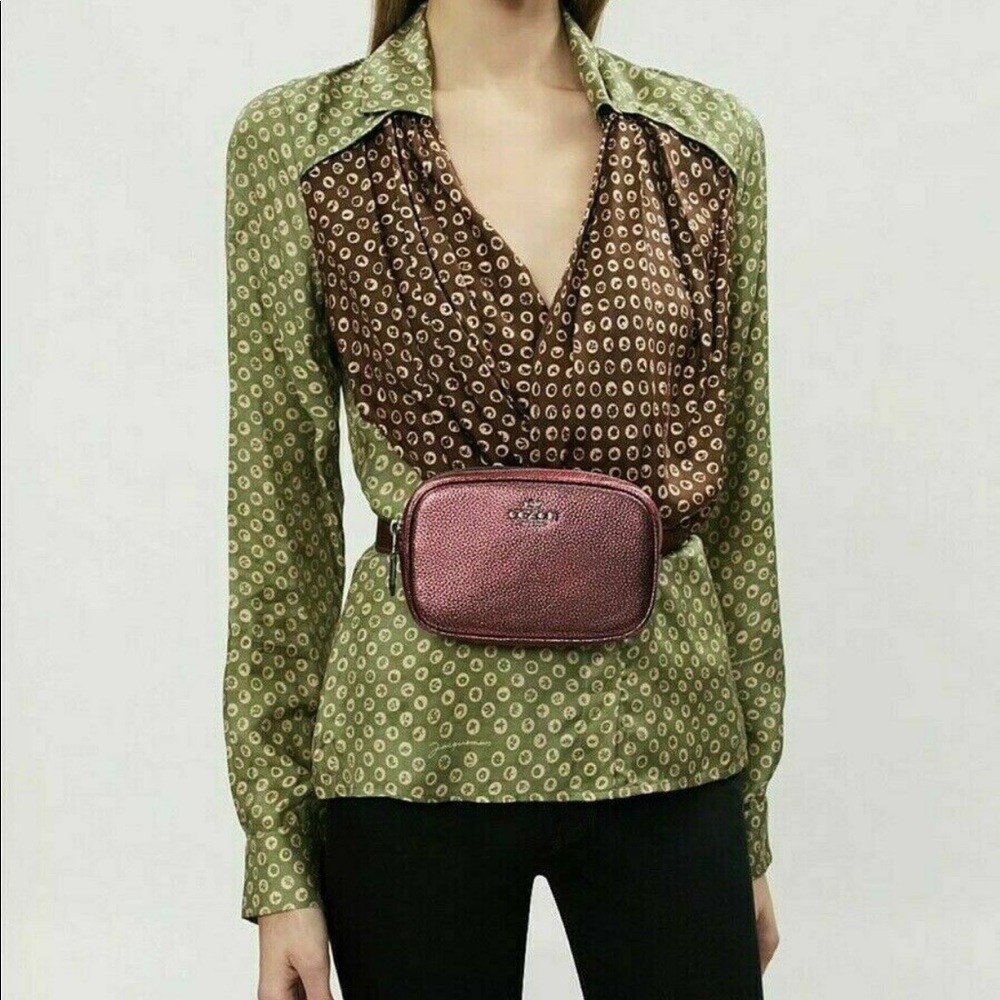 Coach metallic pink belt bag